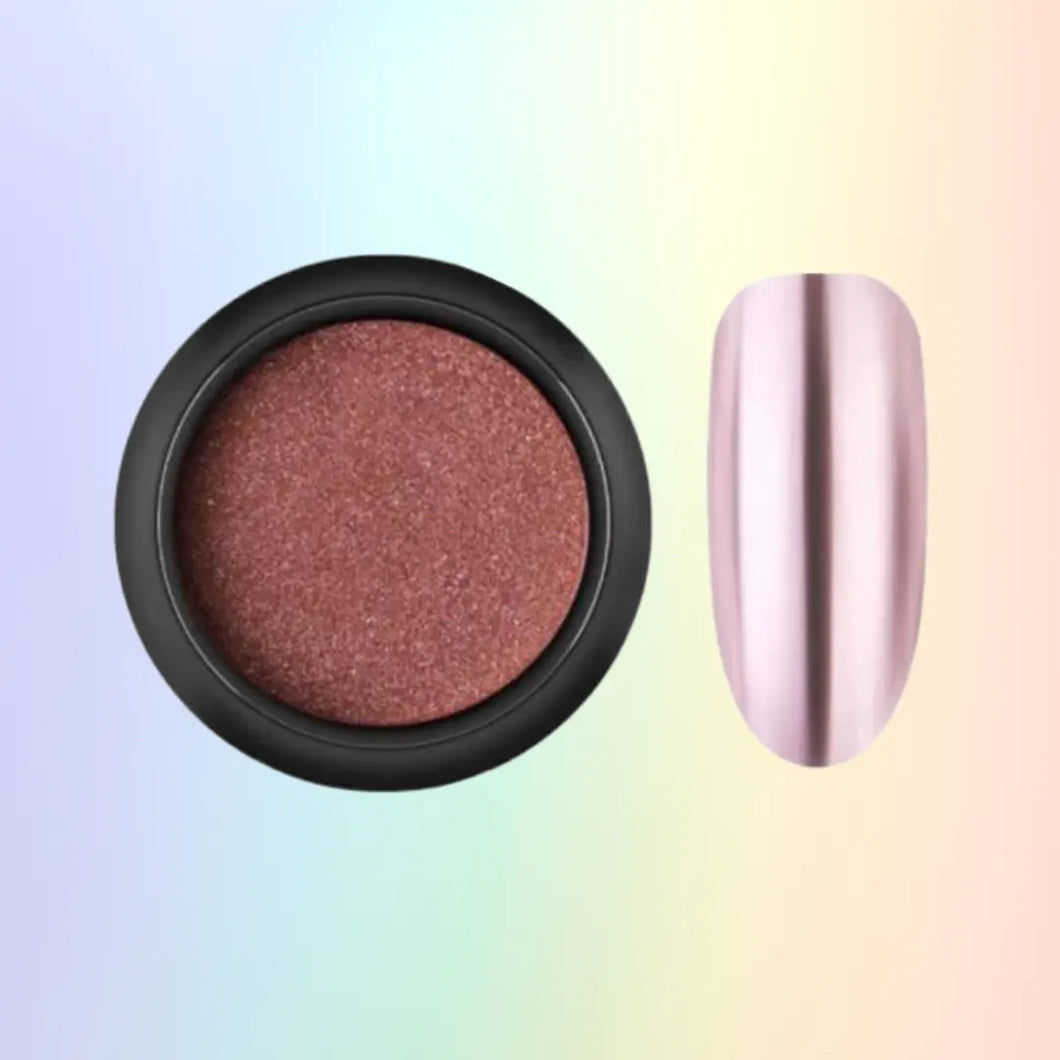 Rose gold chrome mirror pigment for nail art